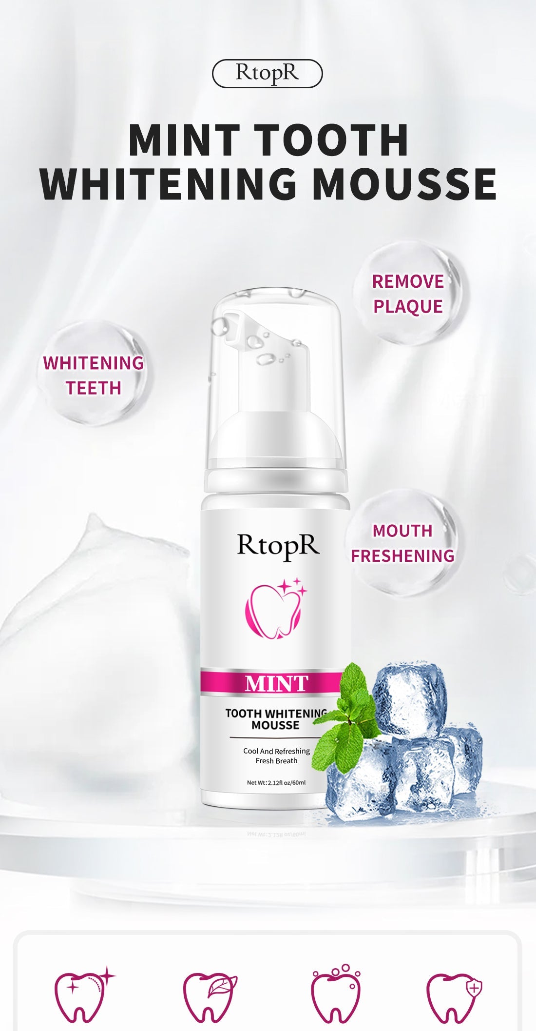 RtopR Whitening Mousse - Premium Beauty Device - Just $8.99! Shop now at elinsse